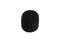 Bonnette de microphone cylindrique en mousse noire, conçue pour réduire les bruits de vent lors d'enregistrements vocaux.