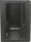 Armoire serveur noire, vide, avec des côtés perforés pour la ventilation, adaptée à l'installation d'équipements informatiques.