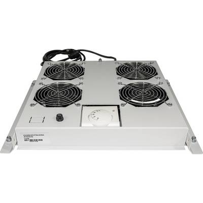 Un réfrigérateur électrique blanc avec quatre ventilateurs et un bouton rotatif de contrôle de température, adapté à un usage industriel.