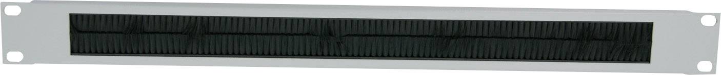 Une grille de ventilation rectangulaire en métal avec des lamelles noires, adaptée à l'installation dans un boîtier ou un rack.