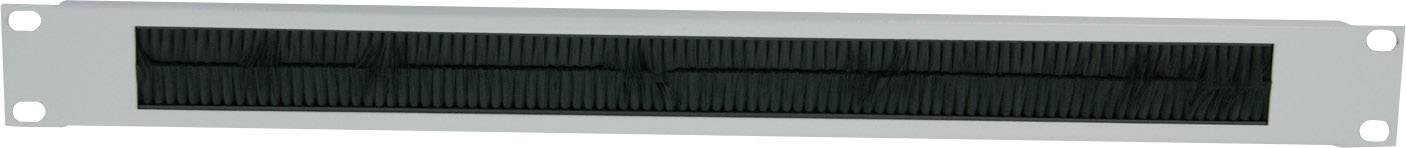 Une grille de ventilation rectangulaire grise avec des lamelles fines, fixée sur un cadre métallique.