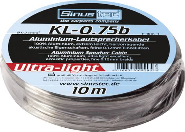 Set de connexion pour ampli HiFi auto Sinustec KL-0,75b