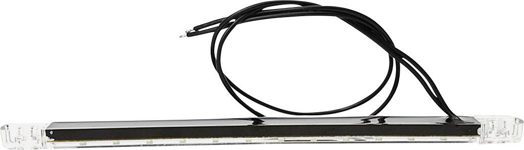 Bande lumineuse LED avec boîtier noir et câbles apparents, adaptée à l'éclairage décoratif ou aux applications pratiques.