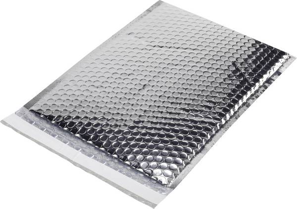 Pochette matelassée (l x H) 173 mm x 254 mm argent plastique  1 pc(s)