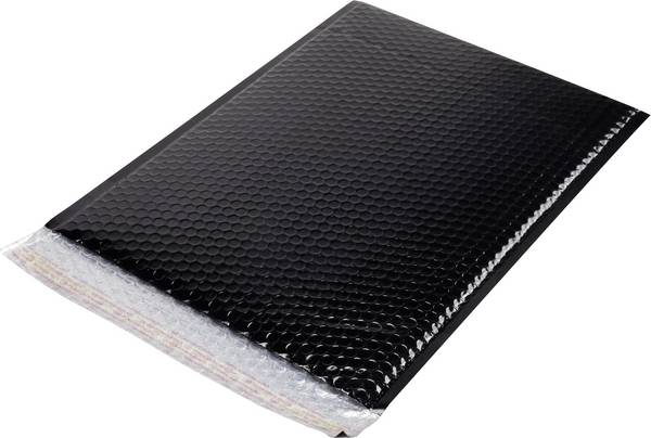Pochette matelassée (l x H) 173 mm x 254 mm noir plastique  1 pc(s)