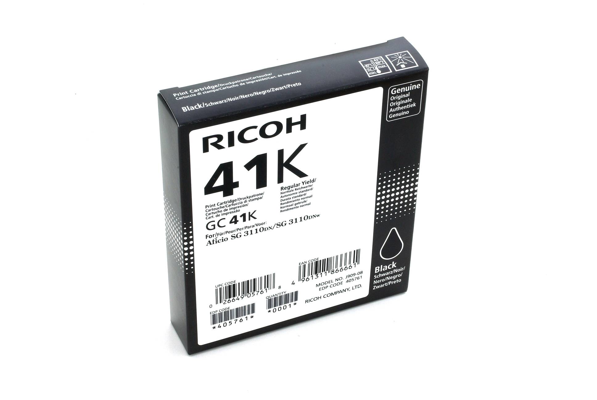 Ricoh 405761, Rendement standard, Photo noire, Encre à colorant, 1 pièce(s)-1