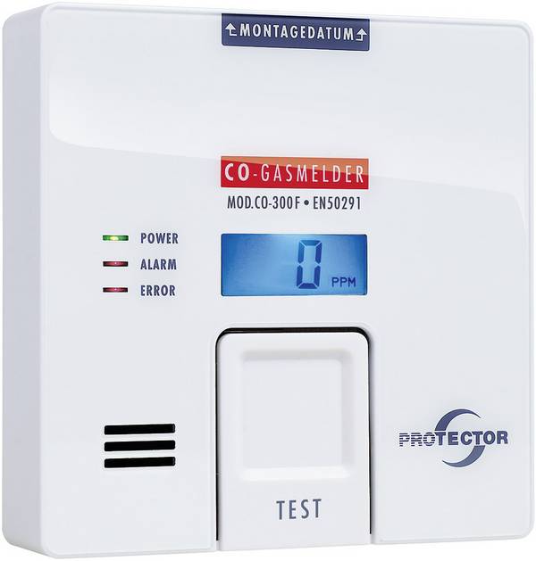 Protector CO-300F Détecteur de monoxyde de carbone à pile(s) Gaz détecté monoxyde de carbone