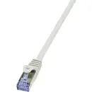 LogiLink CQ4092S RJ45 Câble réseau, câble patch CAT 6a S/FTP 10.00 m gris contacts dorés, ignifuge, avec cliquet d'encas