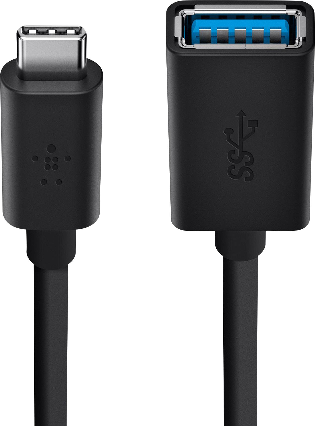 Adaptateur USB 3.0 Belkin F2CU036BTBLK - [1x USB 3.0 mâle type C - 1x USB 3.0 femelle type A] - 10.00 cm - noir-1