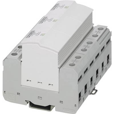 Protection contre les surtensions électriques pour montage sur rail DIN avec plusieurs connexions, adapté pour une utilisation dans les armoires électriques.