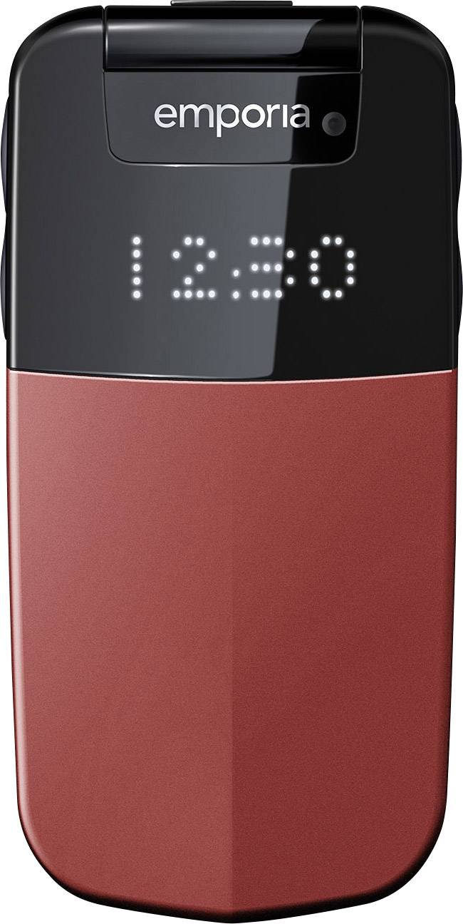 Téléphone portable à clapet pour séniors Emporia Glam avec station de charge, Touche SOS rouge-1