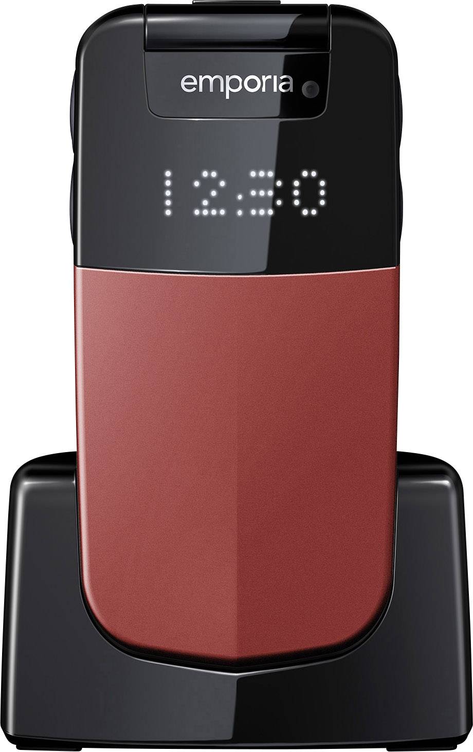Téléphone portable à clapet pour séniors Emporia Glam avec station de charge, Touche SOS rouge-4