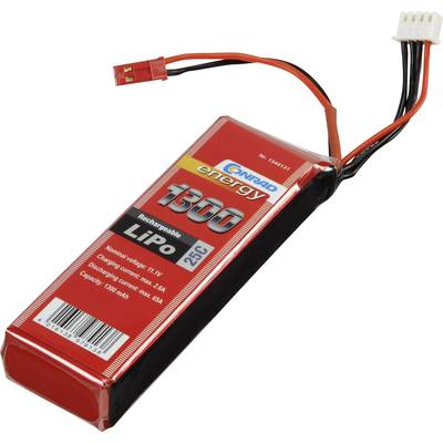Pack de batterie (LiPo) 11.1 V 1300 mAh Conrad energy 1344131 25 C Softcase BEC