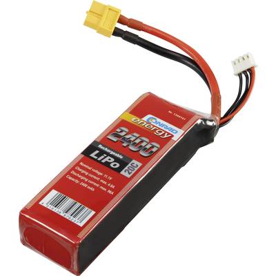 Pack de batterie (LiPo) 11.1 V 2400 mAh Conrad energy 1344141 20 C Softcase XT60