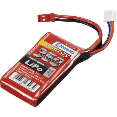 Pack de batterie (LiPo) 7.4 V 350 mAh Conrad energy 1344146 25 C Softcase fiche BEC femelle