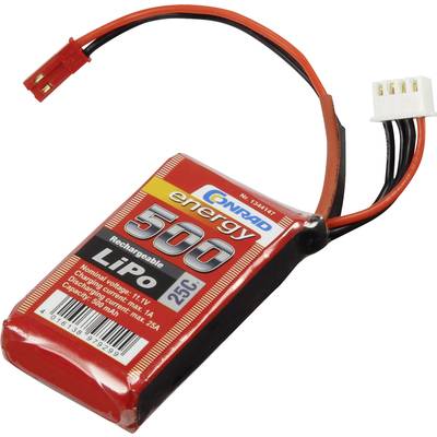 Pack de batterie (LiPo) 11.1 V 500 mAh Conrad energy 1344147 25 C Softcase fiche BEC femelle