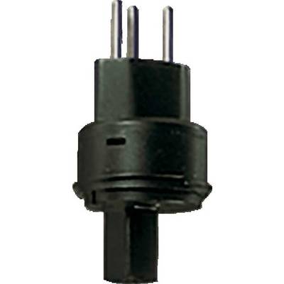 Connecteur électronique tripolaire noir avec boîtier long. Adapté pour les connexions dans les appareils électriques.