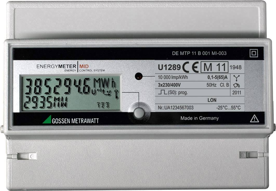 Gossen Metrawatt U1289-V011 U1289-V011 Compteur d'énergie triphasé numérique 65 A conformité MID: oui 1 pc(s)