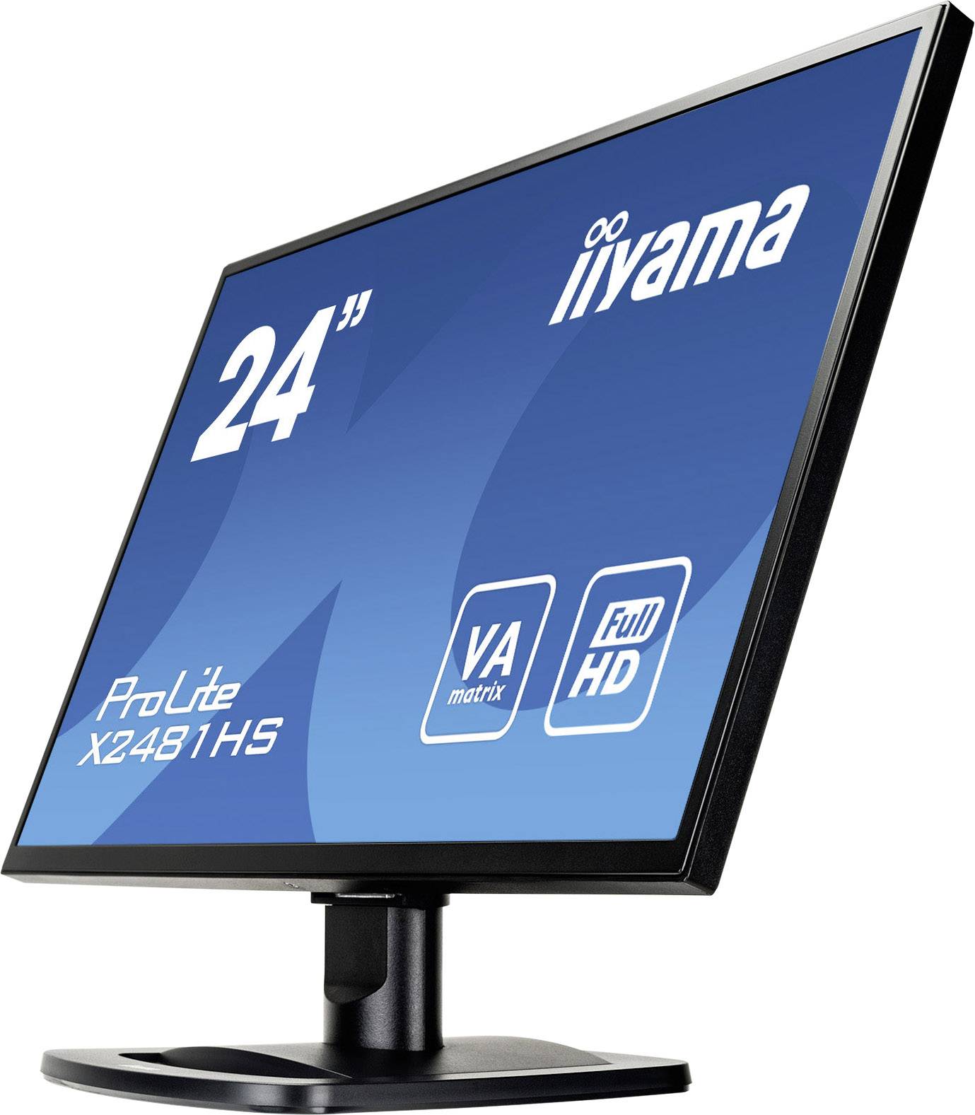 Moniteur LED Iiyama ProLite X2481HS-B1 CEE F (A - G) 59.9 cm 23.6 pouces 1920 x 1080 pixels 6 ms VGA, DVI, HDMI™ VA LED-1