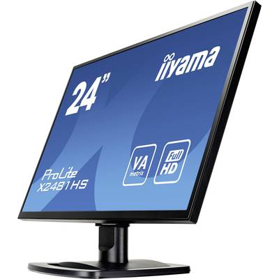 Moniteur LED Iiyama ProLite X2481HS-B1 CEE F (A - G) 59.9 cm 23.6 pouces 1920 x 1080 pixels 6 ms VGA, DVI, HDMI™ VA LED-1