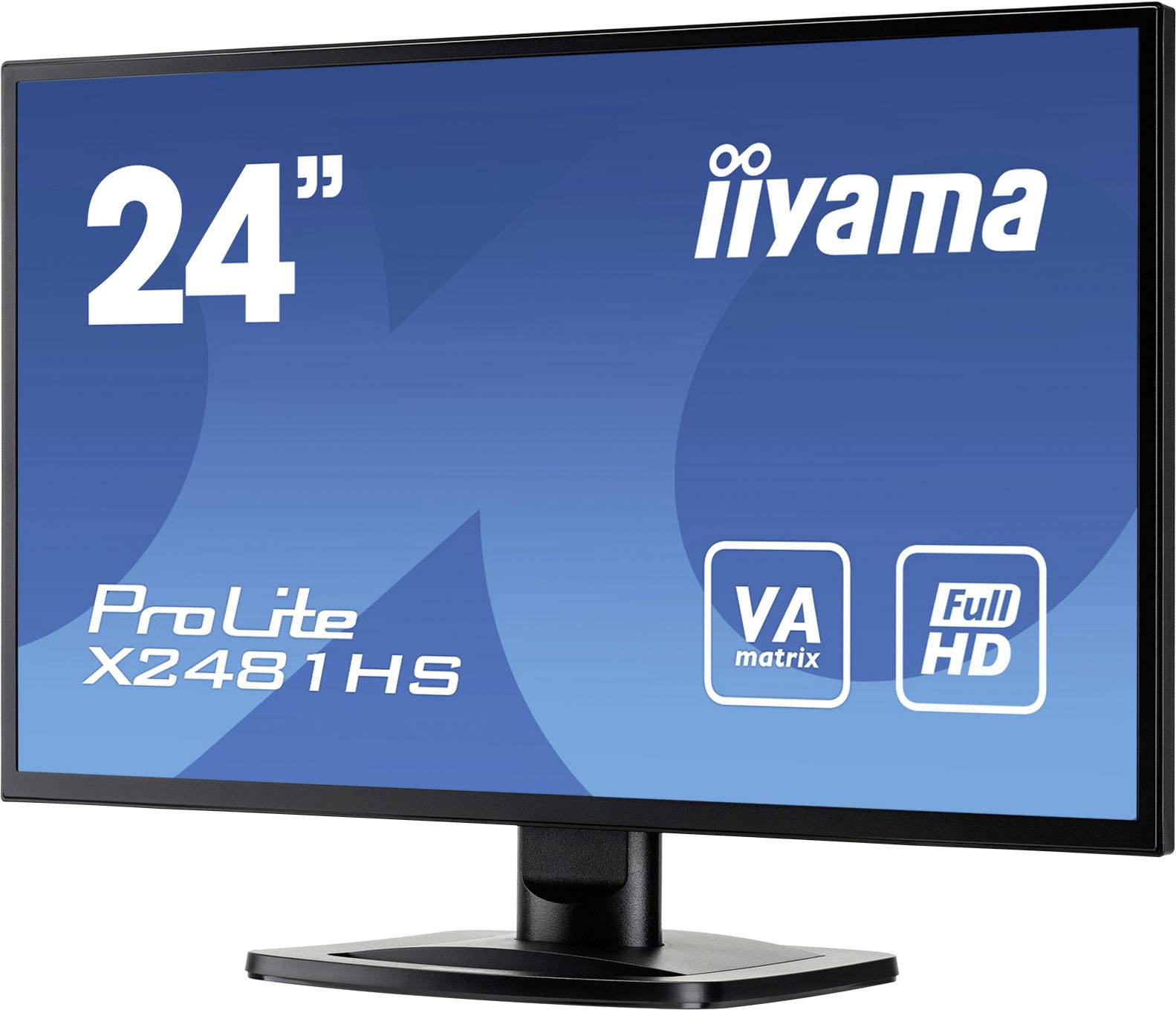 Moniteur LED Iiyama ProLite X2481HS-B1 CEE F (A - G) 59.9 cm 23.6 pouces 1920 x 1080 pixels 6 ms VGA, DVI, HDMI™ VA LED-2