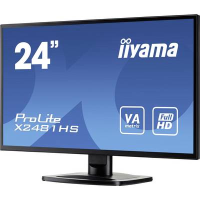 Moniteur LED Iiyama ProLite X2481HS-B1 CEE F (A - G) 59.9 cm 23.6 pouces 1920 x 1080 pixels 6 ms VGA, DVI, HDMI™ VA LED-2