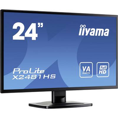 Moniteur LED Iiyama ProLite X2481HS-B1 CEE F (A - G) 59.9 cm 23.6 pouces 1920 x 1080 pixels 6 ms VGA, DVI, HDMI™ VA LED-3