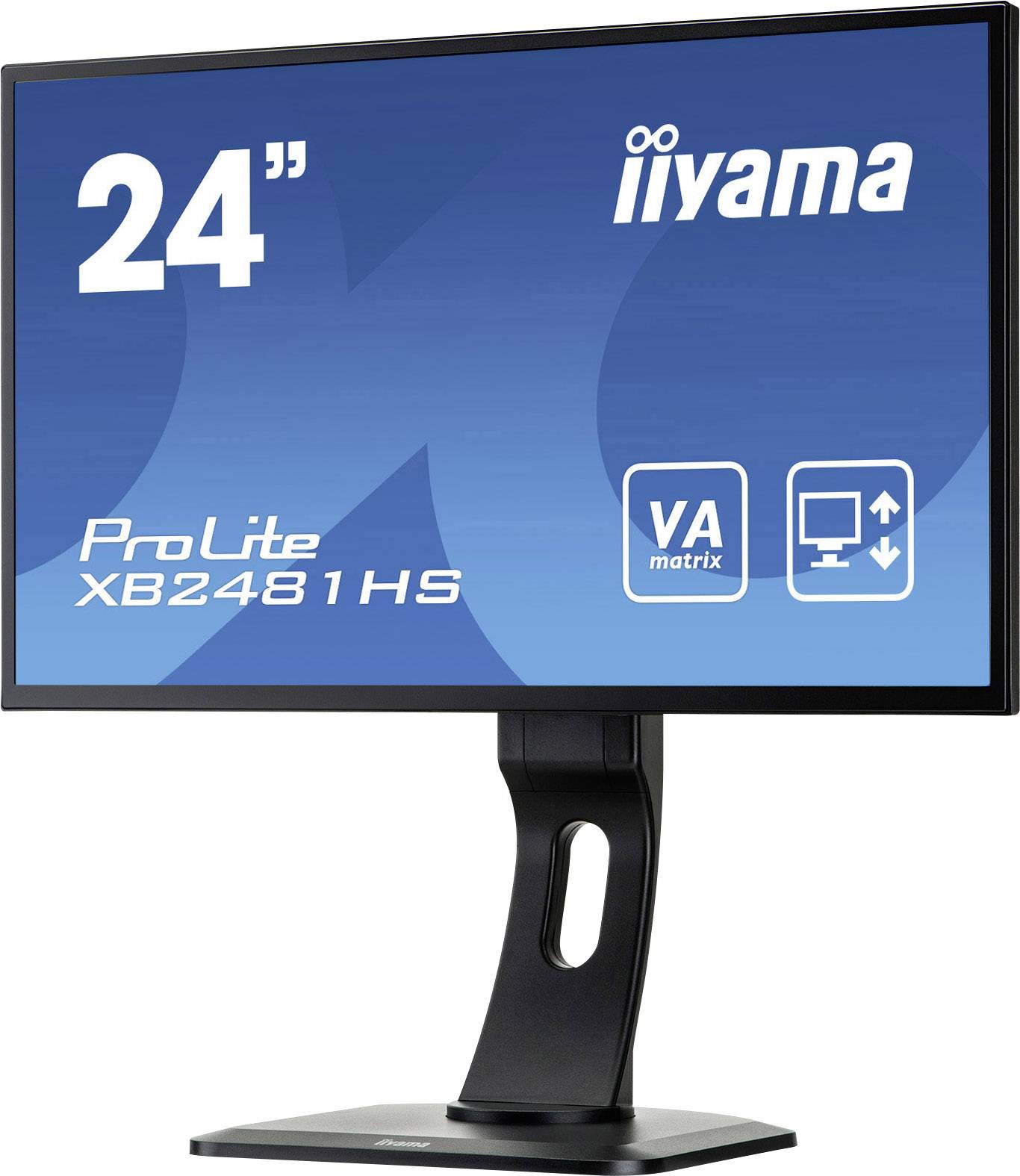 Moniteur LED Iiyama ProLite XB2481HS-B1 CEE F (A - G) 59.9 cm 23.6 pouces 1920 x 1080 pixels 16:9 6 ms VGA, DVI, HDMI™ V-1