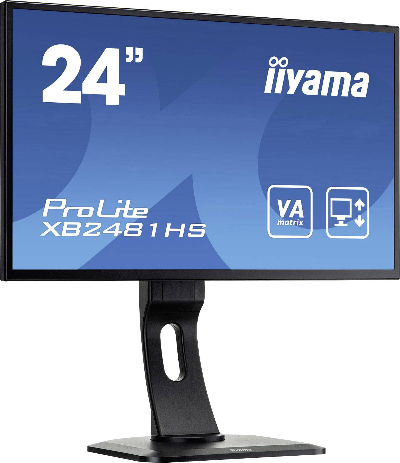 Moniteur LED Iiyama ProLite XB2481HS-B1 CEE F (A - G) 59.9 cm 23.6 pouces 1920 x 1080 pixels 16:9 6 ms VGA, DVI, HDMI™ V-2