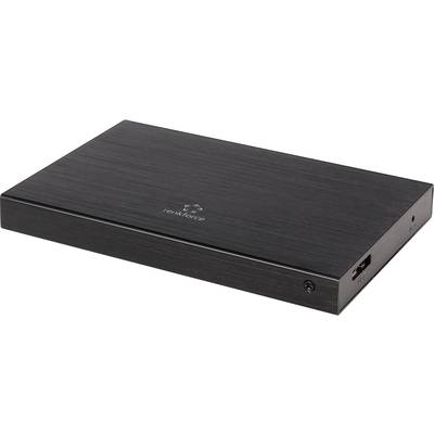Un boîtier de disque dur externe noir avec connexion USB, portant la marque 'renkforce'. Adapté pour la sauvegarde ou l'extension de stockage.
