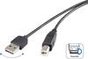 Renkforce Câble USB USB 2.0 USB-A mâle, USB-B mâle 1.80 m noir connecteur utilisable des deux cotés, contacts dorés RF-4078644