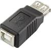 Adaptateur USB 2.0 Renkforce rf-usba-05 - [1x USB 2.0 type A femelle - 1x USB 2.0 type B femelle] - noir contacts dorés