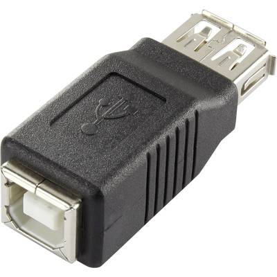 Adaptateur USB 2.0 Renkforce rf-usba-05 - [1x USB 2.0 type A femelle - 1x USB 2.0 type B femelle] - noir contacts dorés