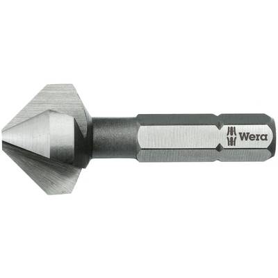 Une mèche cylindrique à coupe conique et tige hexagonale. Nom de marque 'Wera' sur la tige.