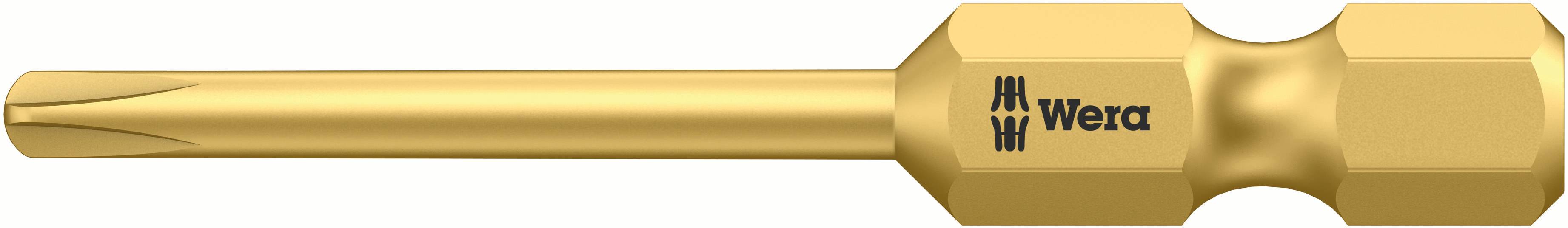 Tournevis doré avec manche ergonomique et logo Wera, adapté pour les vis Torx.