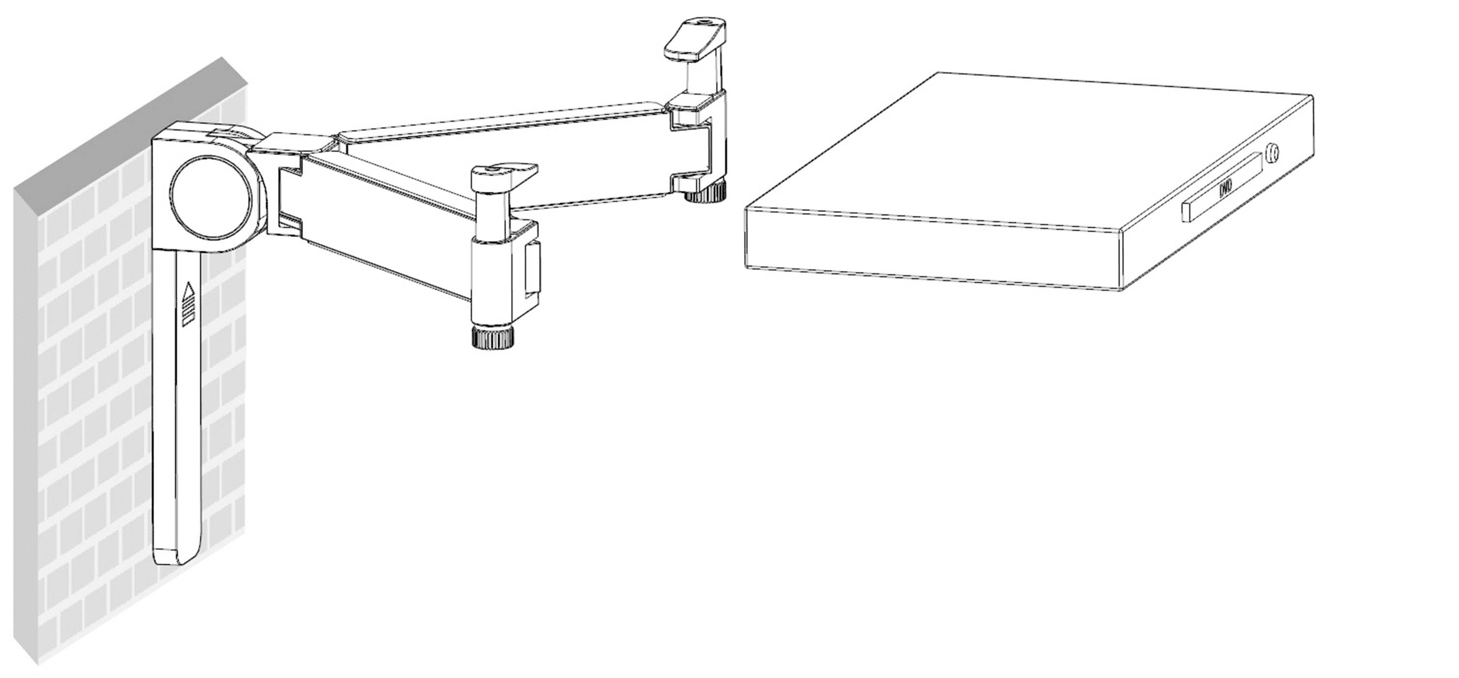 SpeaKa Professional Support pour lecteur Blu-ray Adapté pour série (support): Universel noir-13
