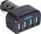 Adaptateur USB multiport avec quatre ports, adapté pour charger plusieurs appareils simultanément. Design noir et compact.
