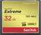 Carte CompactFlash de SanDisk, modèle 'Extreme', capacité de stockage de 32 Go, vitesse de lecture de 120 Mo/s, support UDMA 7.