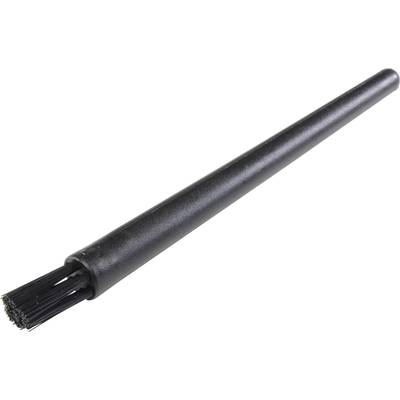 Brosse de nettoyage noire avec des poils montés sur un manche cylindrique, adaptée pour éliminer la poussière ou les saletés des petites fissures.