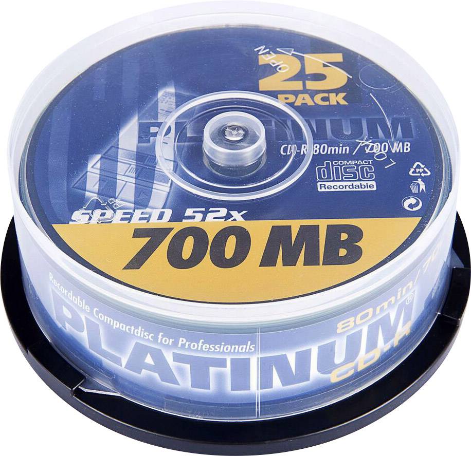 CD-R 80 vierge 700 Mo Platinum 102565 25 pc(s) tour-0