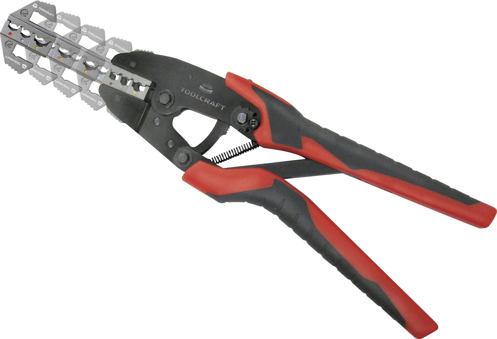 Une pince à dénuder rouge et noire avec une poignée noire, utilisée pour dénuder les fils électriques.