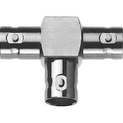 Pièce métallique en forme de T avec trois ouvertures cylindriques, probablement un raccord de tuyauterie, sur fond blanc.