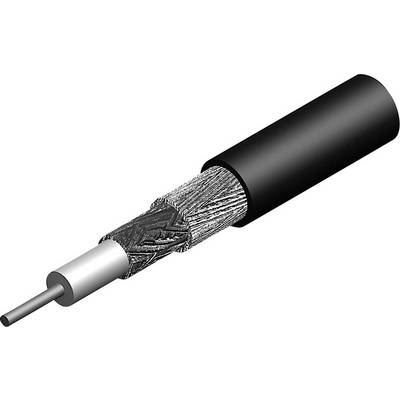 Un diagramme montrant la coupe transversale d'un câble coaxial. Les conducteurs internes et l'isolation extérieure sont visibles.