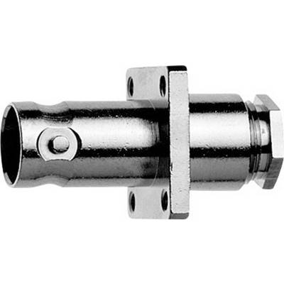 Bride métallique à raccordement cylindrique et quatre trous de fixation, utilisée pour la fixation dans des applications industrielles.