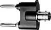 Telegärtner 100023659 Adaptateur de mesure BNC femelle - Banane mâle 4 mm, Banane mâle 4 mm noir, argent