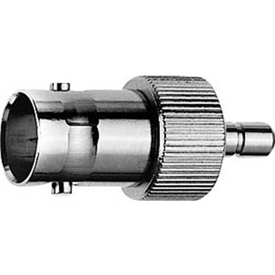 L'image présente un connecteur BNC coaxial en métal, utilisé pour relier des appareils électroniques.