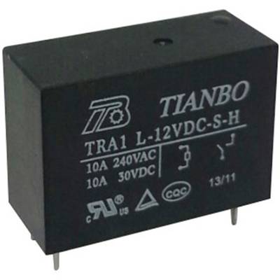 Tianbo Electronics TRA1 L-12VDC-S-H Relais pour circuits imprimés 12 V/DC 12 A 1 NO (T) 1 pc(s) 