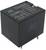 'Relais noir portant l'étiquette : TIANBO, 12VDC, 10A 120VAC, 5A 240VAC, HJR-3FF-S-Z, deux broches de connexion visibles.'