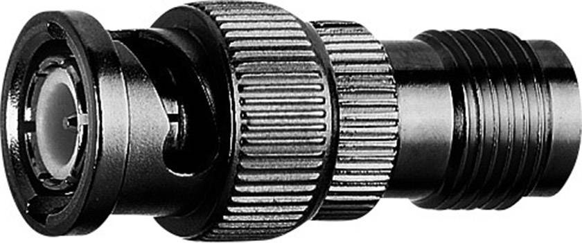 Un connecteur électrique noir cannelé avec une tête ronde et un filetage métallique, utilisé pour les connexions de câbles dans les équipements techniques.