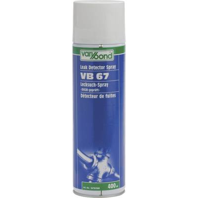Bombe aérosol portant l'inscription 'VB 67 Spray de détection de fuites'. La marque est Varybond. Contient 400 ml et sert à détecter les fuites.